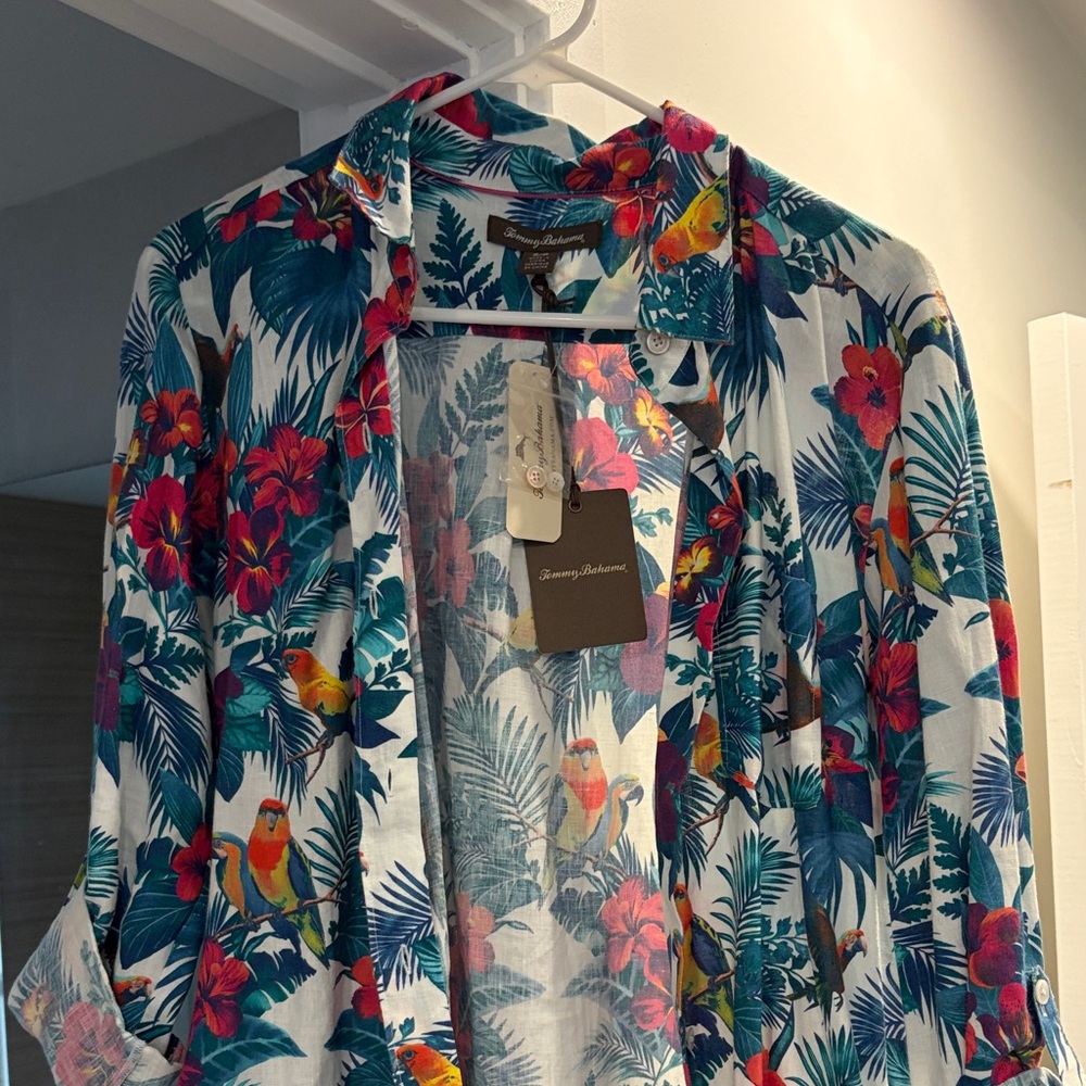 Tommy Bahama Tropical Print Button Down Shirt - Multicolor